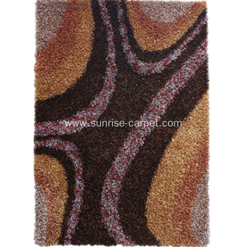 Polyester Viscose Shaggy Carpet with Design